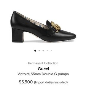 Gucci Women's Victoire 55 Loafers with Antique Gold GG logo leather- rare
